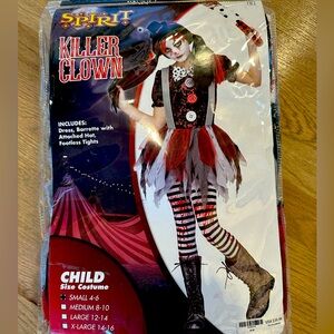 Girls- Killer Clown Halloween Costume size small 4-6